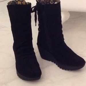 Fly London Yada Mid Calf Suede Boots 38